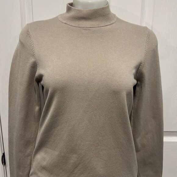 Pendleton tan silk blend mock neck long sleeve sweater size small P - Picture 3 of 7